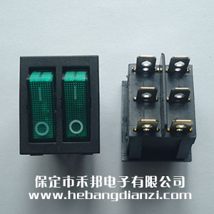 KCD8-212N雙聯(lián)船型開關(guān) 綠色